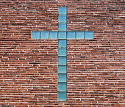 Glass block cross Stock Photos