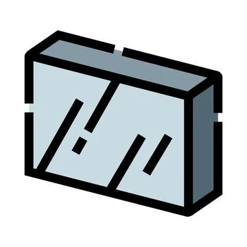 Glass block icon showing light reflection surface Stockillustratie