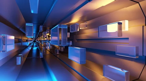 Glass Block Tunnel Background Loop Video stock 66766324
