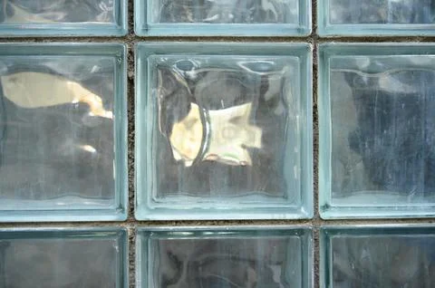 Glass block wall background, interior design Foto stock