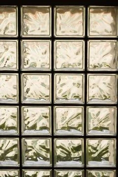 Glass block wall background, interior design Stock Photos