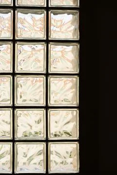Glass block wall background, interior design Stock Photos
