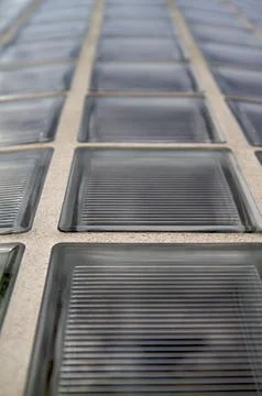 Glass block wall vertical Stock Photos
