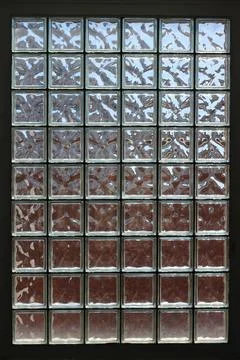 Glass Block Window with Abstract Reflections Stock Photos
