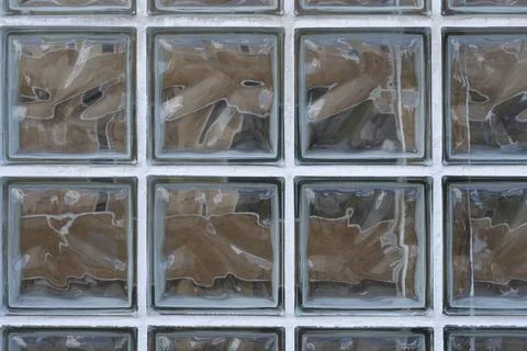 Glass block window panel grid background texture. Foto stock