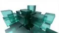 Glass blocks cubes floating interlocking abstract tech motion background loop 4k 4k or 4k+ Resolution