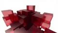 Glass blocks cubes floating interlocking abstract tech motion background loop 4k 4k or 4k+ Resolution