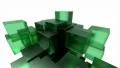 Glass blocks cubes floating interlocking abstract tech motion background loop 4k 4k or 4k+ Resolution