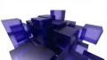 Glass blocks cubes floating interlocking abstract tech motion background loop 4k 4k or 4k+ Resolution