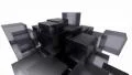 Glass blocks cubes floating interlocking abstract tech motion background loop 4k 4k or 4k+ Resolution