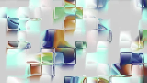 Glass blocks on white, abstract minimal geometric 3D background loop. Stock Footage 344512423