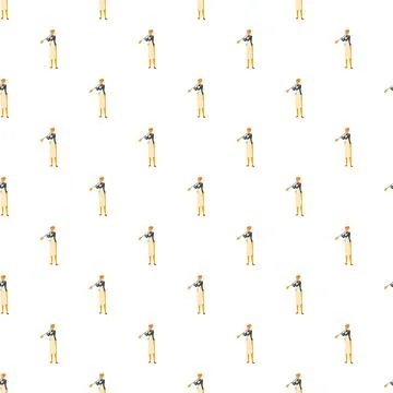 Glass blower artisan at work seamless pattern Stock Illustration