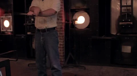 Glass Blower Stock Footage 7770389