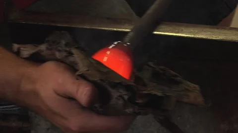 Glass Blowing Closeups Stock Footage 40521283