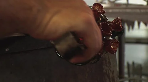 Glass Blowing Closeups Stock Footage 40521359