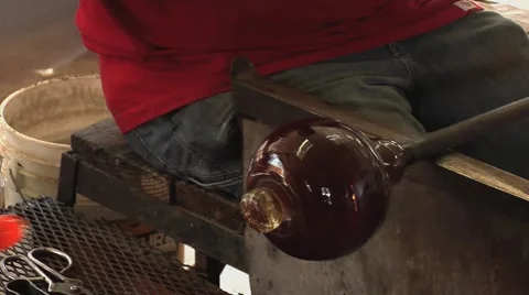 Glass Blowing Closeups Stock Footage 40522325