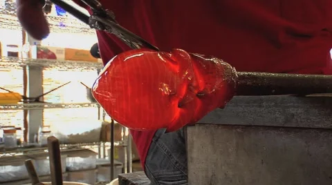Glass Blowing Closeups Stock Footage 40522996