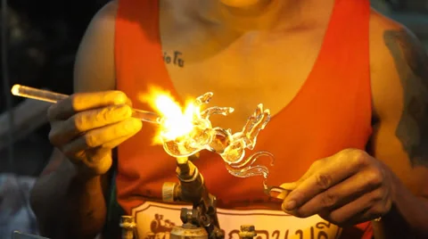 Glass Blowing 스톡 동영상 33977470
