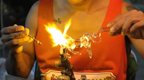 Glass Blowing 스톡 동영상 33977650
