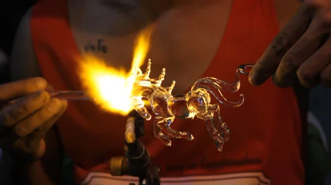 Glass Blowing 스톡 동영상 34001644