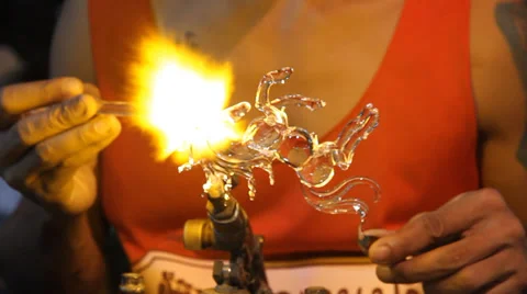 Glass Blowing 스톡 동영상 34002168