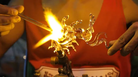 Glass Blowing 스톡 동영상 34002717