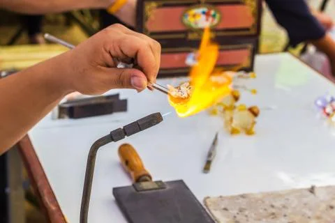 Glass blowing Stock Photos