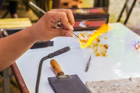 Glass blowing Stock Photos