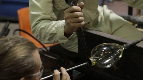 Glass Blowing Procedure Stock Footage 92111678