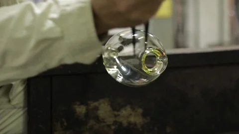 Glass blowing shaping Stock Footage 92111465