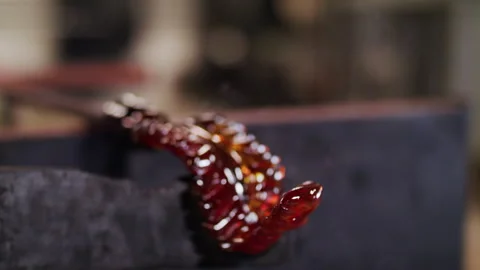 Glass blowing in a studio Stock Footage 138398509
