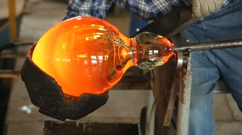 Glass - blowing workshop Stock Footage 64632362