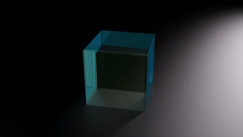 Glass blue cube Stock Footage 255832095