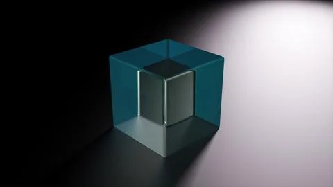 Glass blue cube Illustrazione stock