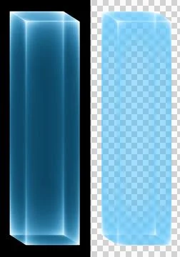 Glass Blue Vertical Bars Abstract Glowing Transparent Style Minimal Futuristic D 库存插图