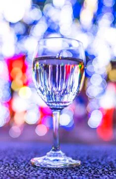 Glass with bokeh background Stock Photos