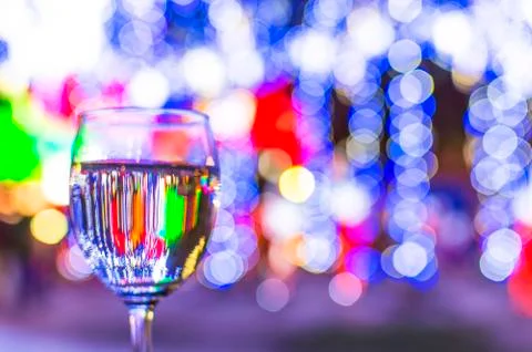 Glass with bokeh background Stock Photos