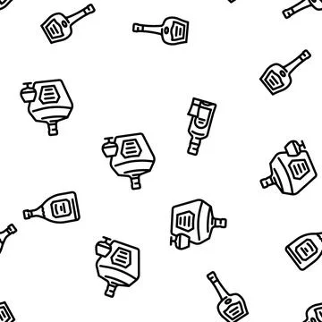 Glass bottle alcohol container vector seamless pattern Illustrazione stock