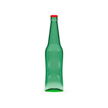 Glass bottle for beer, 3D render. Stock Photos
