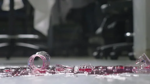 Glass bottle breaking in science laboratory slow motion Stock Footage 277265142