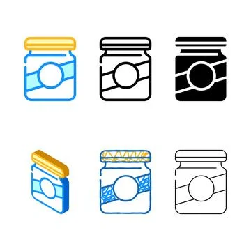 Glass bottle color icon vector flat looks Stock Illustration