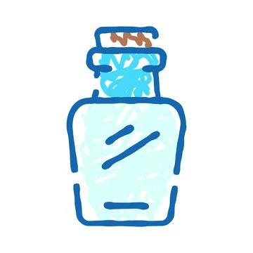 Glass bottle container with cork icon design Stock Illustration