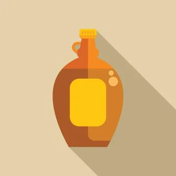 Glass bottle containing maple syrup with blank label for branding Stock Illustration