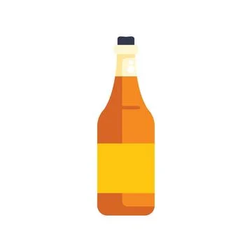 Glass bottle containing refreshing cold beer with blank label Stock Illustration