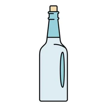Glass bottle with cork stopper containing liquid Stock Illustration