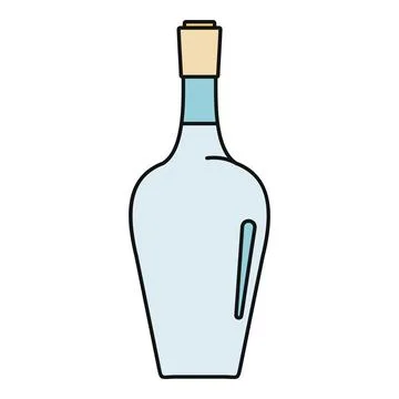 Glass bottle with cork stopper for drinks Stock Illustration