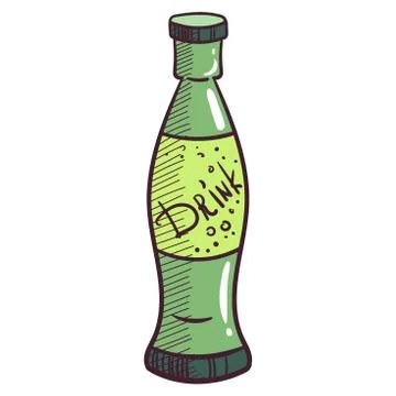 Glass Bottle With Drink Stock Illustration