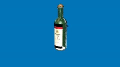 Glass Bottle Explodes with Blue Background Video stock 11407933