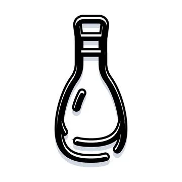 Glass bottle icon representing packaging and drinks イラスト素材