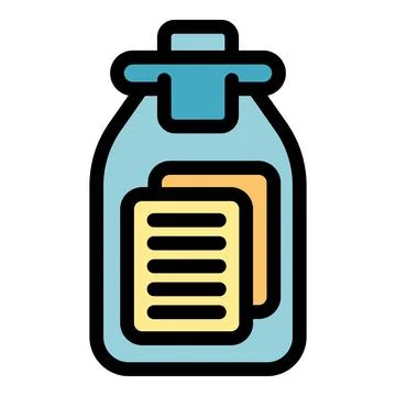 Glass bottle keeping documents safe inside representing data security 스톡 일러스트